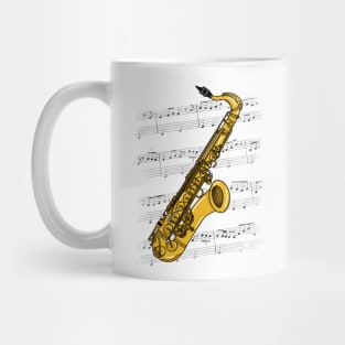 Saxophone Sax Player Saxophonist Jazz Musician (Colour) Mug